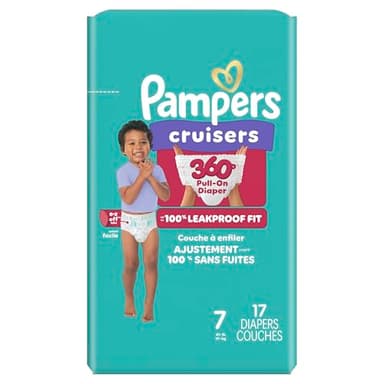 Pampers Diapers - Cruisers 360 - Size 7, 17 Count, Babyproof up to 100% Leakproof Pull-On Diaper (Packaging May Vary) - Image 9
