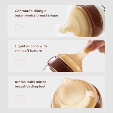 Thyseed Glass Natural Anti-Colic Baby Bottles | Newborn Breast Like Nursing Bottle for Breastfed Babies with Nipple(0-1 Months),5oz,1pack - Image 6