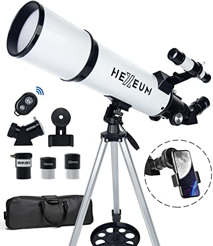 Telescope 80mm Aperture 600mm - Astronomical Portable Refracting Telescopes Fully Multi-Coated High Transmission Coatings AZ Mount with Tripod Phone Adapter, Wireless Control, Carrying Bag. - Image 1