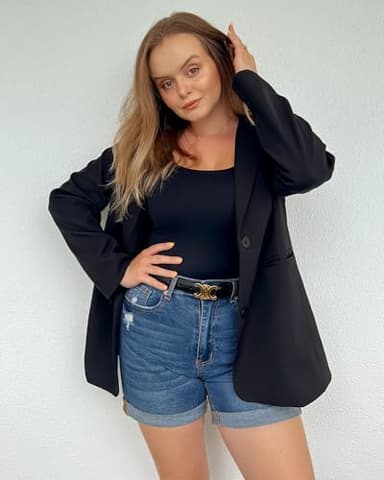 luvamia Women's Casual Ripped Denim Shorts High Rise Summer Destoryed Jeans Shorts Light Blue Size X-Large - Image 6