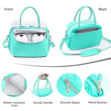 Breastmilk Cooler Travel Bag with 2pcs Wipes Dispensers and Ice Pack - Baby Bottle Cooler for 6 Bottles Up to 9 Ounce - Image 4