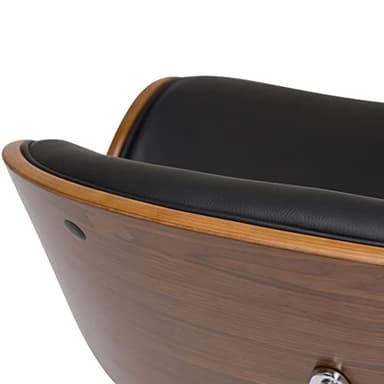 SIMPLIHOME Marana Adjustable Swivel Bar Stool - 33 inch Seat Height Upholstered Metal Chair in Black Vegan Faux Leather, Mid Century Seating for Kitchen or Bar with Curved Bentwood Back - Image 9