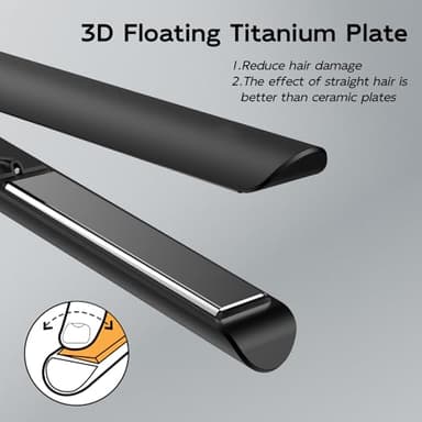 Nicebay 1” Ttanium Flat Iron, Fast Heating Hair Straightener & Curler,with 5 Temp Settings, Negative Ion Technology,Travel-Friendly，Smooth Salon Design - Image 2