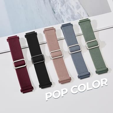 Acextro 5 Pack Stretchy Bands Compatible with Samsung Galaxy Watch 7 6 5 4 FE Band 40mm 44mm 45mm/Watch 6 4 Classic 4 42mm 46mm 43mm 47mm/Active 2, 20mm Water-Resistant Elastic Nylon Sport Strap - Image 4