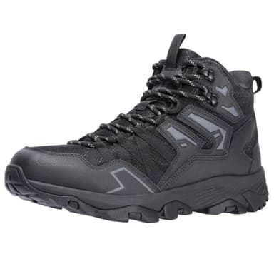 CAMEL CROWN Men's Waterproof Hiking Boot Rugged Work boots Comfortable for Backpacking Trekking Trails Outdoor（Black,10 US - Image 1