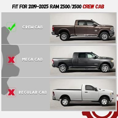 PARTZER Floor Mats Fit for 2019-2024 2025 Ram 2500/3500 Crew Cab w/Bucket Seats (Not for PTO KIT Models), All Weather TPE Car Mats for Dodge RAM Guard Accessories-Non-Slip Liners (NOT Mega Cab) - Image 2