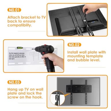 SweeEase 6 Arms TV Wall Mount for 26-65 inch, Full Motion Up Down Swivel Tilt Level Retractable TV Bracket for Flat Curved Max 110 lbs Max VESA 400x400mm, 8"-16" Wood Stud Articulating Wall Mount - Image 7