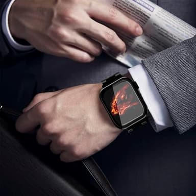 Bekomo Compatible with Apple Watch Band 49mm 46mm 44mm 45mm 42mm 40mm 38mm 41mm, Stainless Steel iWatch Bands with 2 Pack Tempered Glass Case for Series 11/10/9/Ultra 3 2/8/7/6/5/4/3/2/1/SE for Men - Image 6