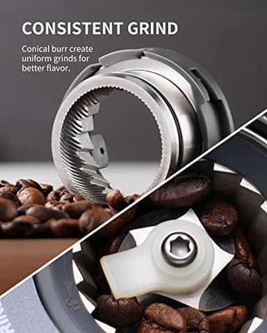 SHARDOR Conical Burr Espresso Coffee Grinder Electric with Precision Timer 2.0, Touchscreen Adjustable Burr Mill with 51 Precise Settings for Home Use, Anti-static, Stainless Steel - Image 3