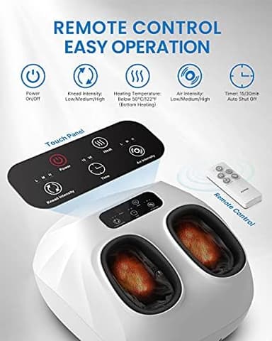 RENPHO Foot Massager Machine with Heat [2026 Upgraded], Shiatsu Foot Massager for Plantar Fasciitis, Christmas Gifts for Women, Cordless Control, Up to Size 14, WH - Image 4