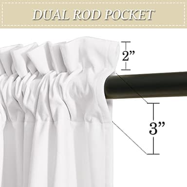 RYB Home White Velvet Curtains 84 inches 2 Panels Set - Plush Soft Modern Decorative Drapes Rod Pocket Window Treatment Panels for Bedroom Living Room Dining Room, W52 x L84 - Image 2