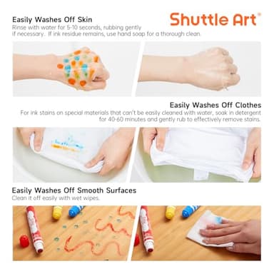 Shuttle Art Dot Markers, 30 Colors Washable for Toddlers with Free Activity Book, Bingo Daubers Supplies for Kids Preschool Children, Non Toxic Water-Based Dot Art Markers - Image 7