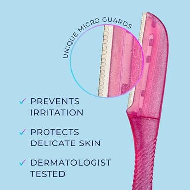 Schick Hydro Silk Touch-Up Dermaplaning Tool with Precision Cover, 3ct | Dermaplane Razor, Face Razors for Women, Peach Fuzz Remover - Image 6