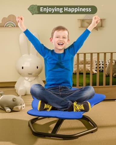 Daisybreath Spinning Chair for Autistic Kids, Kids Swivel Chair Sensory Seat for Autism ADHD Children, Autism Swivel Sensory Toy, Training Body Coordination, Deep Blue - Image 2