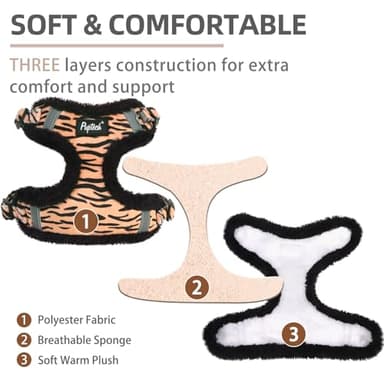 PUPTECK Dog Harness and Leash Set Medium Sized, Step in No Pull Adjustable Puppy Cat Harness Reflective Pet Vest - Image 2
