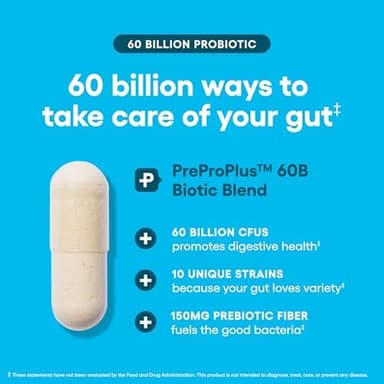 Physician's CHOICE Probiotics 60 Billion CFU - 10 Strains + Organic Prebiotics - Immune, Digestive & Gut Health - Supports Occasional Constipation, Diarrhea, Gas & Bloating - for Women & Men - 60ct - Image 6