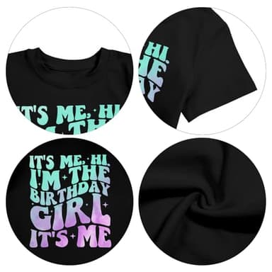 Birthday Girl Shirts Its Me Hi Im The Birthday Girl Its Me Shirt Letter Printed Party Outfit for Youth Girls - Image 5
