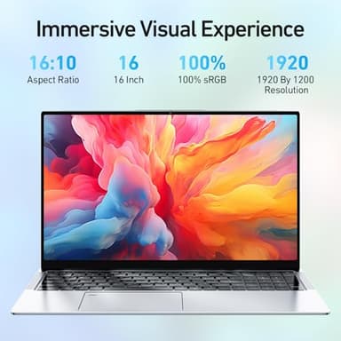 2025 Latest 16'' Laptop, 1TB SSD 16GB RAM, 2024 New Processor N95(3.4GHz), 8000mAh Battery, Backlit Keyboard, Compatible with Windows 11, Fingerprint, USB 3.2, HDMI, WiFi5, Bluetooth, TF Card Slot - Image 7