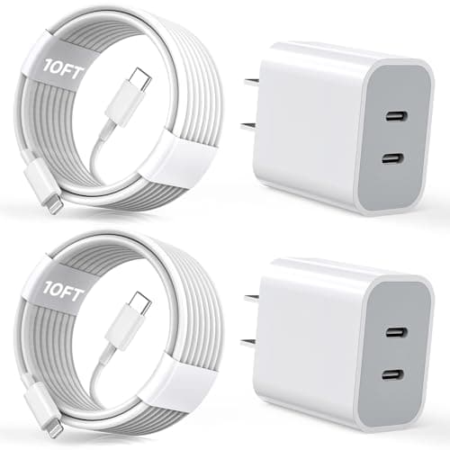 10FT iPhone Fast Charger,[Apple MFi Certified] 2Pack PD Dual Apple Fast Charger USBC Charge Block 10Foot Lightning Cable Cord Quick Charging for iPhone 14/Pro/Pro Max/Plus/13/12/11/XS/XR/X/SE2022/iPad - Image 1