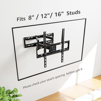 MOUNTUP UL Listed TV Wall Mount, Full Motion TV Mount for Most 26-65 Inch Flat/Curved TVs Fit 16" Wood Stud, Wall Mount TVs Bracket with Dual Swivel Articulating Arm Max VESA 400x400mm up to 88 LBS - Image 7