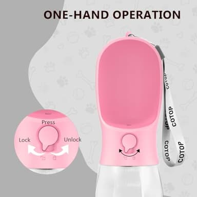 20oz Dog Water Bottle with Food Container & Poop Bag Dispenser | Leak-Proof Portable Pet Water Dispenser with Carabiner Clip | for Walking, Hiking, Travel - Image 4