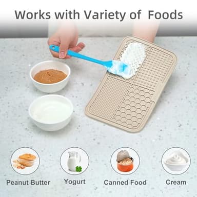 MateeyLife 2PCS Large Lick Mat for Dogs with Suction Cups, Slow Feeder Bowls, Cat Lick Mat for Anxiety Relief, Dog Toys to Keep Them Busy, Enrichment Toys for Bathing, Cat Licking Pad for Boredom - Image 5