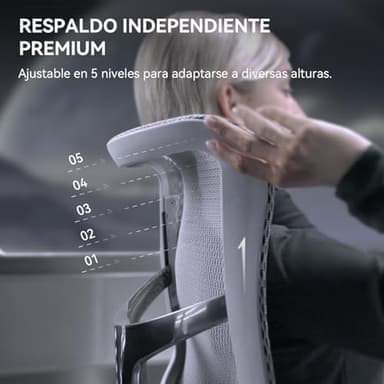 SIHOO Doro S300 Ergonomic Office Chair, Computer Chair, Gaming Chair with Dual Dynamic Lumbar Support, 6D Coordinated Armrests, Adjustable Rolling Chair (White Italian Velvet Mesh) - Image 4