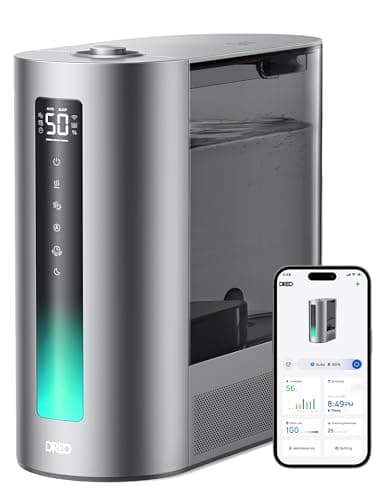Dreo 6L Humidifiers for Bedroom, Smart Warm & Cool Mist for Large Room, 60Hr Quiet Runtime for Baby, Plant, Humidity Sensor, Indicator Light, 12H Timer, Google/Alexa, HM713S - Image 1
