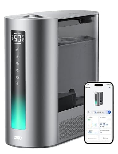 Dreo 6L Humidifiers for Bedroom, Smart Warm & Cool Mist for Large Room, 60Hr Quiet Runtime for Baby, Plant, Humidity Sensor, Indicator Light, 12H Timer, Google/Alexa, HM713S - Image 1