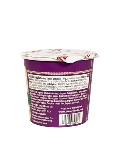Bob's Red Mill Organic Oat Cup, Fruit & Seed, 1 cup (Pack of 12)- Non GMO, Whole Grain, Kosher - Image 5