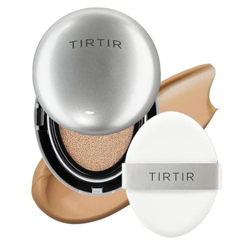 TIRTIR Mask Fit Aura Silver Cushion Foundation | Semi-glow Finish, Natural Coverage, Moisturizing, Lightweight, Korean cushion foundation (#35N Walnut, Full Size, 0.63 Fl Oz) - Image 1