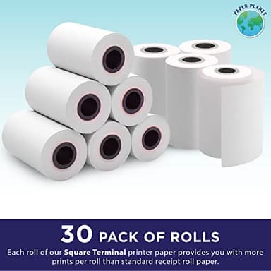 Thermal Receipt Printer Paper for Square Terminal by Paper Planet | 30 Rolls | SPD2-01 - Image 2