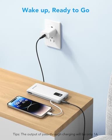 charmast Portable Charger with Built-in Cables and Plug, 10000mAh USB C Power Bank Fast Charging, External Battery Pack Slim, Travel Essentials Compatible with iPhones, Samsung Galaxy, iPad - Image 7