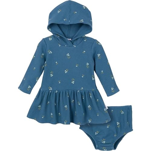 Gerber Baby Girls' 2-Piece Long-Sleeve Dress and Diaper Cover Set, Berries - Image 1