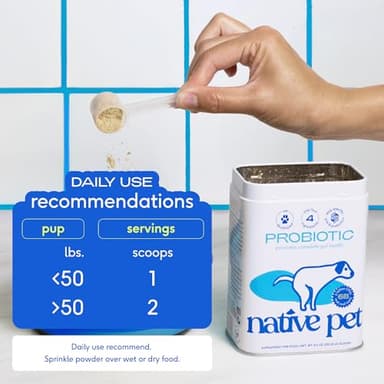 Native Pet Probiotics for Dogs - Dog Probiotics Powder for Digestive Health, Gut Support, & Immune Boost – Vet-Formulated Powder for Maximum Potency with Digestive Enzymes & Prebiotics - 240 Scoops - Image 4