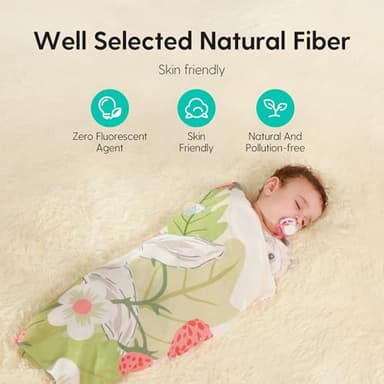 LITTLE SPUD Muslin Swaddle Blankets, Nursery Receiving Blankets for Girls & Boys, Soft & Breathable Baby Muslin Swaddle, Large 47 x 47 inches, New Born Essentials, 4 Pack, Pink Rabbit - Image 4