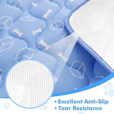 Rywell Dog Cooling Mat 2.0, 36 * 27 Thicken Cooling Mat for Large Dog, Internal Waterproof& Endothermic Color Changing Arc-Chill Cool Fiber(QMAX>0.5) for Pet in Summer, Washable, Non-Toxic - Image 6