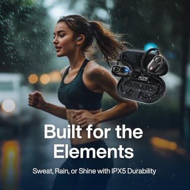 Open Ear Earbuds, Open Ear Headphones with 16mm Speakers, Bluetooth 5.4 Wireless, Biaxial Rotation, Lightweight, 20H Playtime, Over Ear Bluetooth Headphones for Running, Workout, IPX5 Waterproof - Image 7