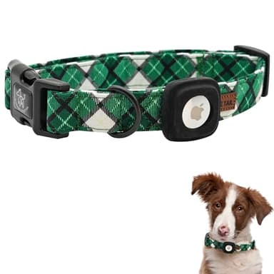 Elegant little tail Airtag Dog Collar, St Patrick's Dog Collar Pet with Airtag Holder Holiday Pet Collar Cute Puppy Collar Adjustable Pet Dog Collars for Large Dogs - Image 1