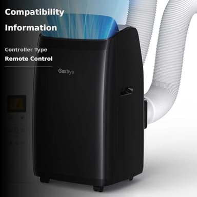 Gasbye Dual Hose Portable Air Conditioner, [2025 Upgraded] Full DC Inverter Compressor, Energy-Saving 13.6 CEER, Low Noise (45dB), Cools Room up to 500 Sq.Ft., Backlit Remote Control, 14,000BTU, Black - Image 3