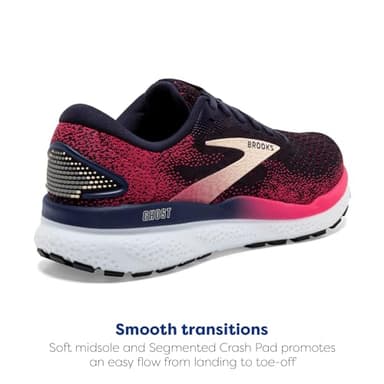 Brooks Women’s Ghost 16 Neutral Running Shoe - Peacoat/Raspberry/Apricot - 8.5 Medium - Image 3