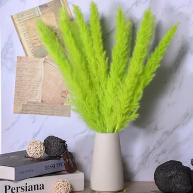 Colorful Pampas Grass Decor – White, Orange, and Light Green Dried Arrangements for Weddings, Baby Showers, and Home Decor. 17” Centerpiece (No Vase). - Image 8