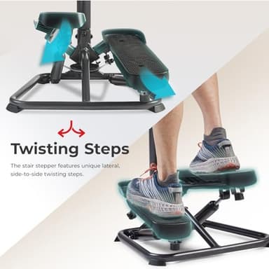 Sunny Health & Fitness Smart Twist Stair Stepper Machine with Handlebar, Space Saving, Connected Fitness with SunnyFit App – SF-S020027SMART - Image 5