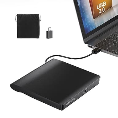 ORIGBELIE External CD/DVD Drive for Laptop, USB 3.0 CD Burner +/-RW CD ROM External DVD Drive Portable DVD Player for Laptop Desktop PC Apple Mac Windows 11/10/8/7/XP Linux OS - Image 1