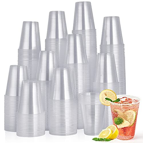 Turbo Bee 420 Pack 16oz Clear Disposable Plastic Cups,Cold/Hot Drinking Cups,Transparent Plastic Party Container for Water, Iced Cold Coffee, Juice, Soda - Image 1