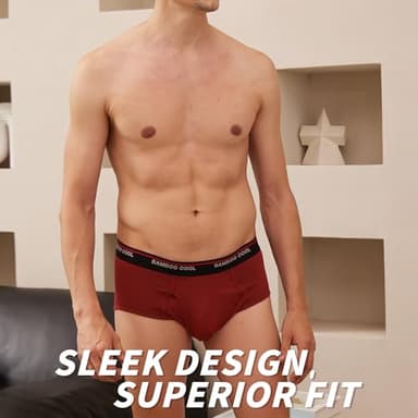 BAMBOO COOL Mens Breathable Soft Underwear Open-fly Classic Briefs, Tag-free, 6 Pack - Image 6