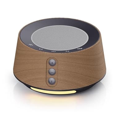 BGOVERSS White Noise Sound Machine with 20 Soothing Sounds, 10 Colors Night Light Sleep Machines Home Office Travel, 5 Timers and Memory Feature Sound Machine for Nursery Baby Kids Adults (Wood) - Image 1