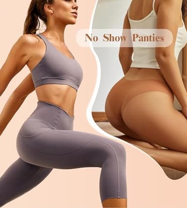 Beafulrab Women Seamless Underwear Soft No Show Stretch Bikini Invisibles Hipster V Cut Panties 6 pack (P1,M) - Image 4