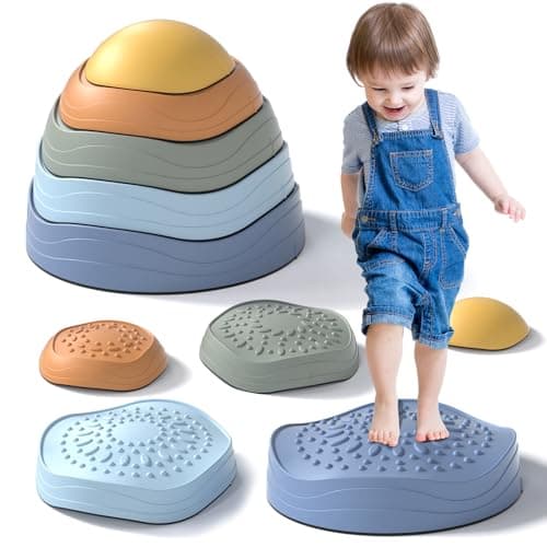 Lehoo Castle Stepping Stones for Kids, Non-Slip Toddler Stepping Stones, Indoor & Outdoor Sensory Toys for Toddlers 1-3, Balance Board Obstacle Course for Kids 3-5 - Image 1