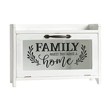 COLLECTIVE HOME - Storage Cabinet, Bread Box, Mini Countertop Cabinet, Wood Organizer for Bedroom Kitchen with Magnetic Door, Storage for Spice Jars, 14.5 x 6.5 x 10 (Single Layer, Home, White) - Image 1